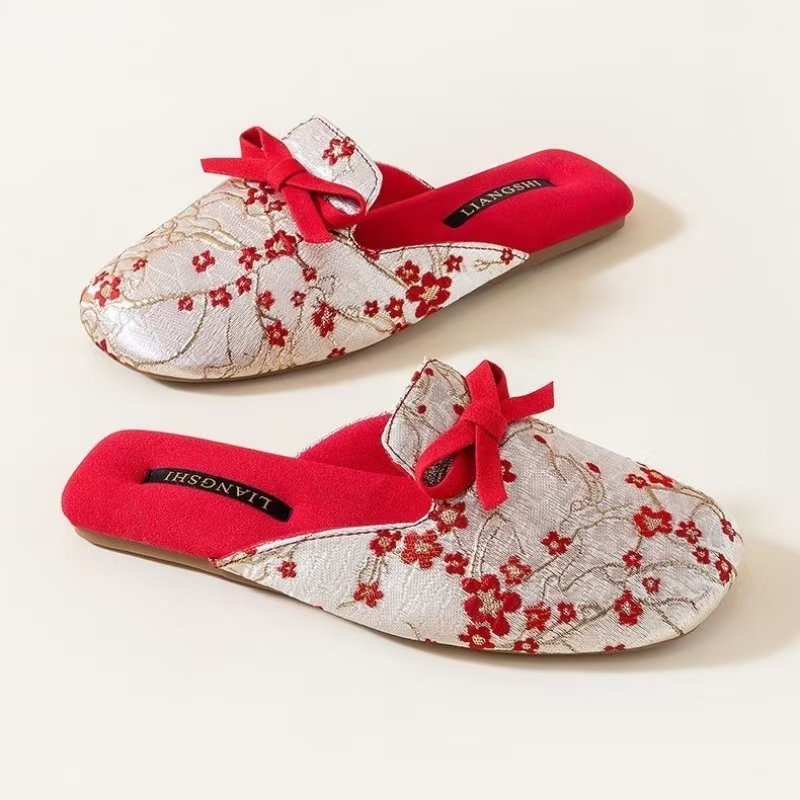 Ethnic Style - Pantofole da casa Baotou con stampa