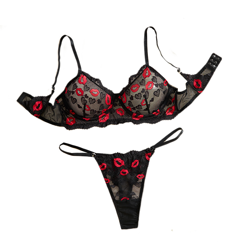 Ethnic Outfit - Intimo in pizzo trasparente, set di
