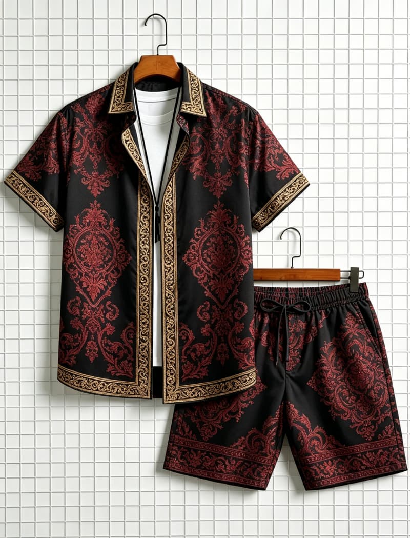 Ethnic Style - Completo da uomo con camicia a