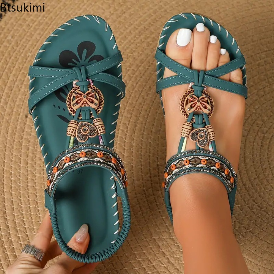 Ethnic Fashion For Ladies - Sandali Boho da Donna, Scarpe Casual